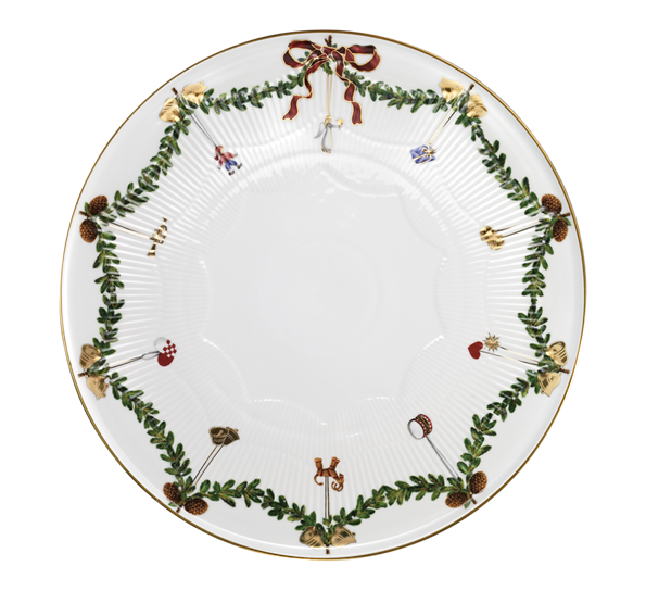 Stjerneriflet Jul kakefat 32 cm fra Royal Copenhagen