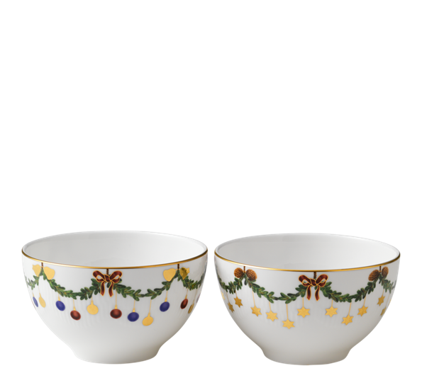 Stjerneriflet Jul konfektskål 2 pk 30 cl fra Royal Copenhagen