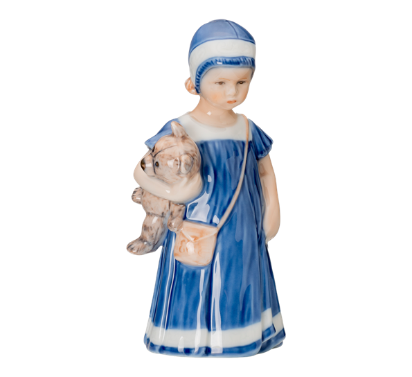 Elsa figur med teddybjørn 13 cm fra Royal Copenhagen