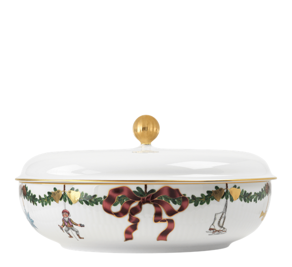 Stjerneriflet jul lokkefat 21cm fra Royal Copenhagen