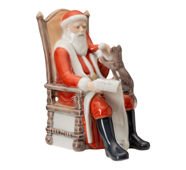 Figur Nissefar i godstolen 18 cm fra Royal Copenhagen