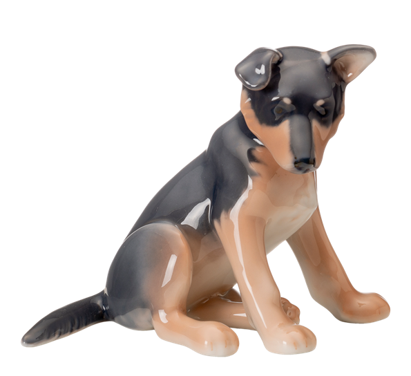 Figur Tysk gjeterhundvalp 9,5x11 cm fra Royal Copenhagen