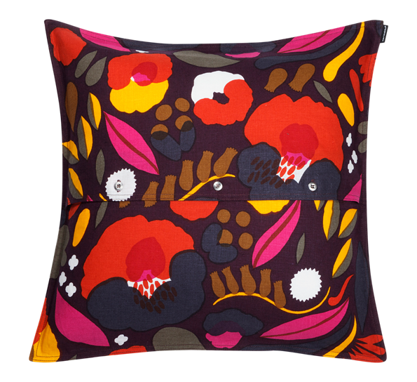 Hattarakukka putetrekk 50x50 cm plomme rød gul 1 fra Marimekko