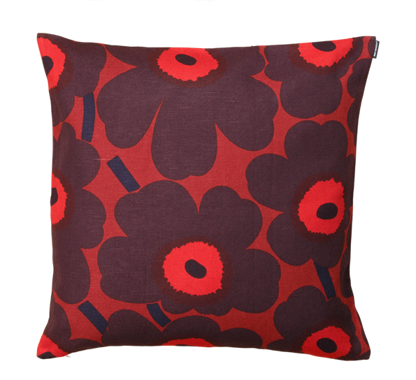 Unikko putetrekk burgunder lilla 50x50 cm fra Marimekko