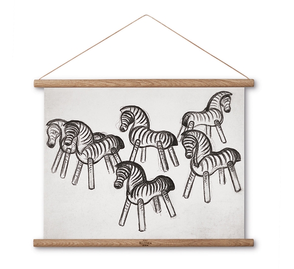 Zebra tegning 40x40 cm 1 fra Kay Bojesen