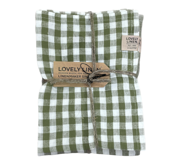 Misty kjøkkenhåndkle 50X70 cm square Jeep green fra Lovely Linen