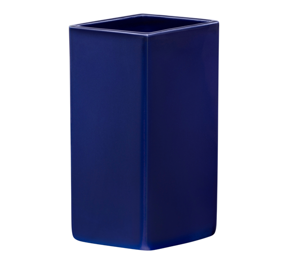 Ruutu keramisk vase 18 cm mørk blå fra Iittala