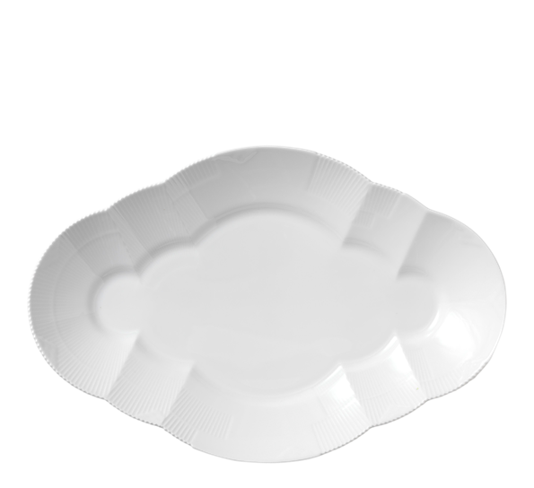White Elements fat ovalt 38 cm fra Royal Copenhagen