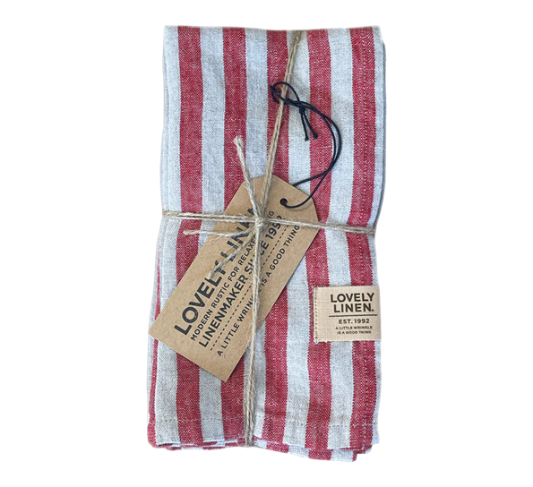 Misty servietter 45x45 cm 4-pk edge Real red fra Lovely Linen
