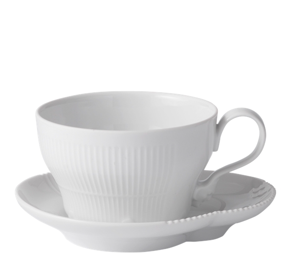 White Elements tekopp med skål 26 cl fra Royal Copenhagen