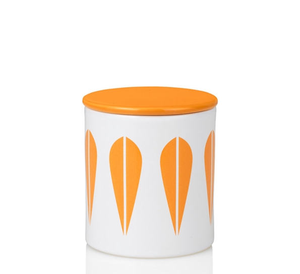 Lotus oppbevaringskrukke 11 cm oransje fra Lucie Kaas