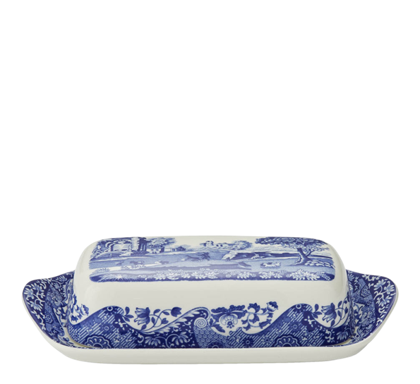 Blue Italian smørboks med lokk 20x10cm fra Spode