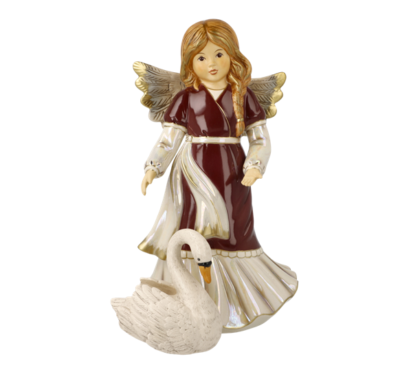 Evening Mood engel Graceful Swan Friend 25 cm fra Goebel