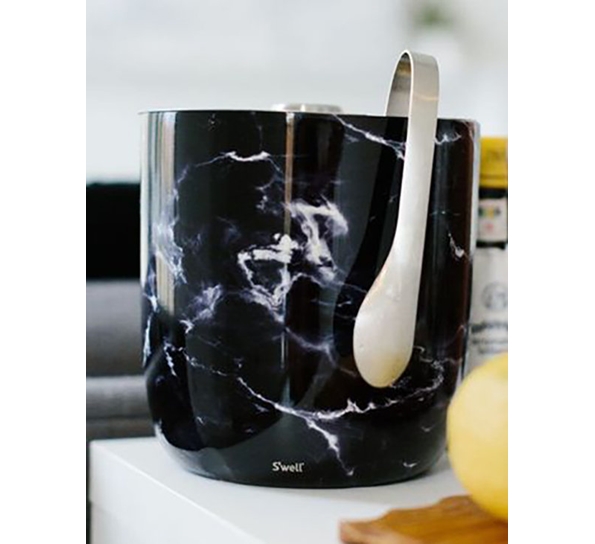 Isbøtte 2L sort marble fra S`well