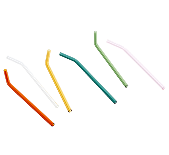 Sip Smooth sugerør borosilikatglass 6-pk fra HAY
