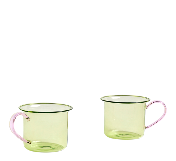 Borosilikat kopp 2-pk lime fra HAY