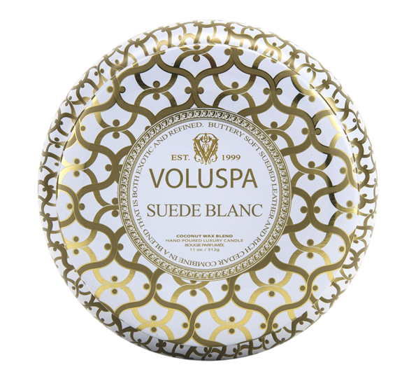 Duftlys 2 veker 50t suede blanc fra Voluspa