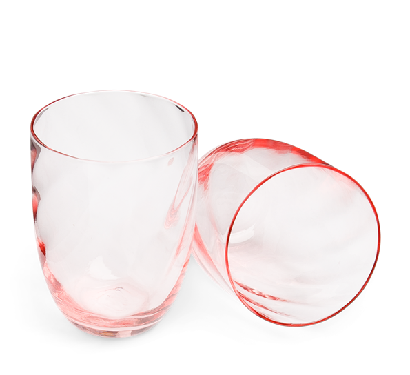 Twisted Glass 2 pk fersken By_W