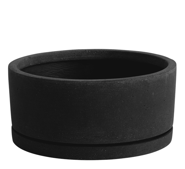 Plant pot krukke med fat XL sort fra HAY