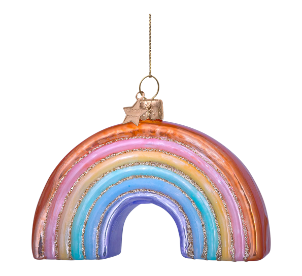 Glassornament regnbue pastell 6 cm Vondels