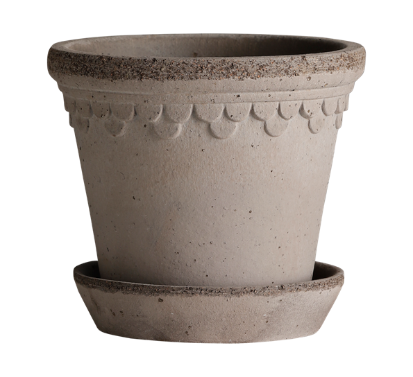 Københavner blomsterpotte m fat 16 cm grå fra Bergs Potter