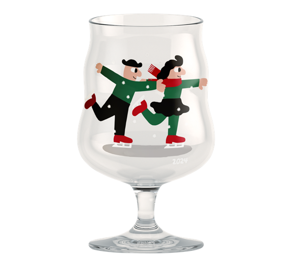 Mikkeller universal ølglass jul 2024 40 cl klar med dekor fra Holmegaard