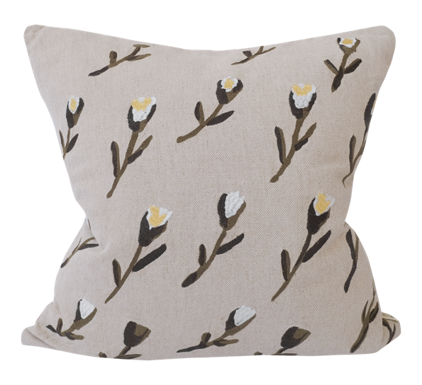 Meadow brodert putetrekk 48x48 cm beige fra Fine Little Day