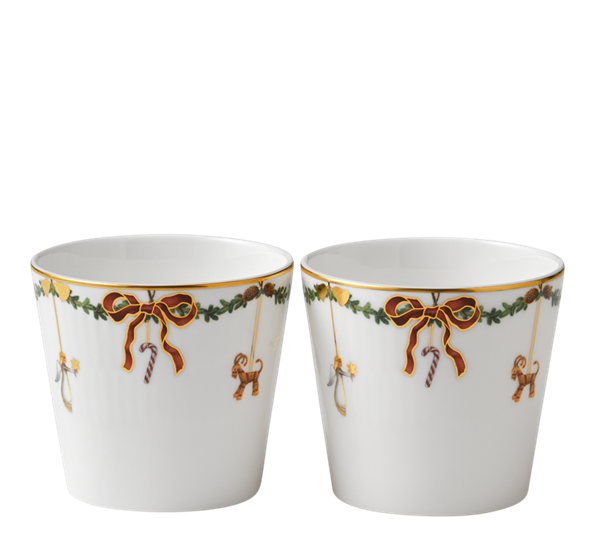 Stjerneriflet Jul lyslykter 2 pk 7 cm fra Royal Copenhagen
