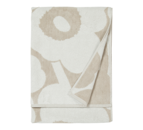 Unikko beige badehåndkle 70x150 fra Marimekko