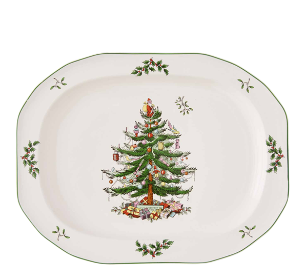 Christmas tree ovalfat 35 cm skulptur fra Spode