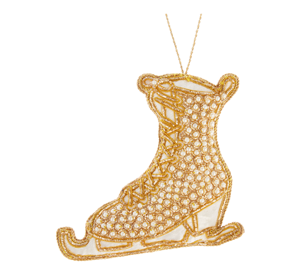 <p>Skøyte med broderinger 12cm perler hvit gull Tinker Tailor</p>
