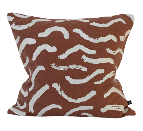 Stim putetrekk 48x48 cm hvit og terracotta fra Fine Little Day