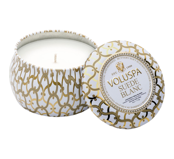 Duftlys 25t suede blanc 113g fra Voluspa