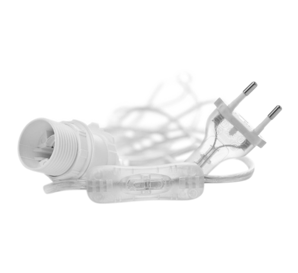 Ledning med bryter 5m transparent fra Watt & Veke