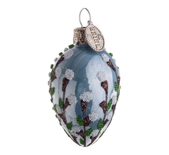 Påskeegg 6 cm glass blå Brink Nordic