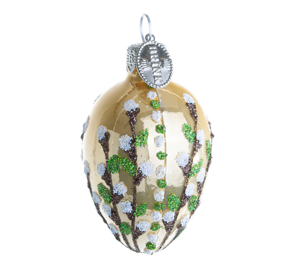Påskeegg 6 cm glass gylden Brink Nordic