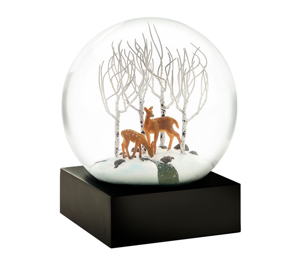 Snow Globe Deers in Woods