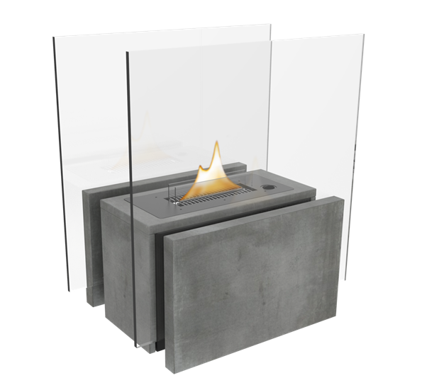 Freestandng peis 180 MgO betong fra Tenderflame