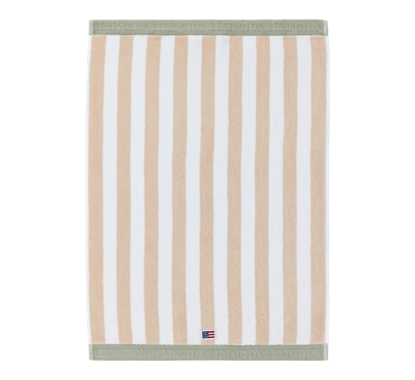 <p>Block håndkle striper 50x70 cm moonbeam hvit vintage green Lexington</p>
