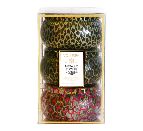 Gavesett duftlys 2 veker 3 stk fra Voluspa