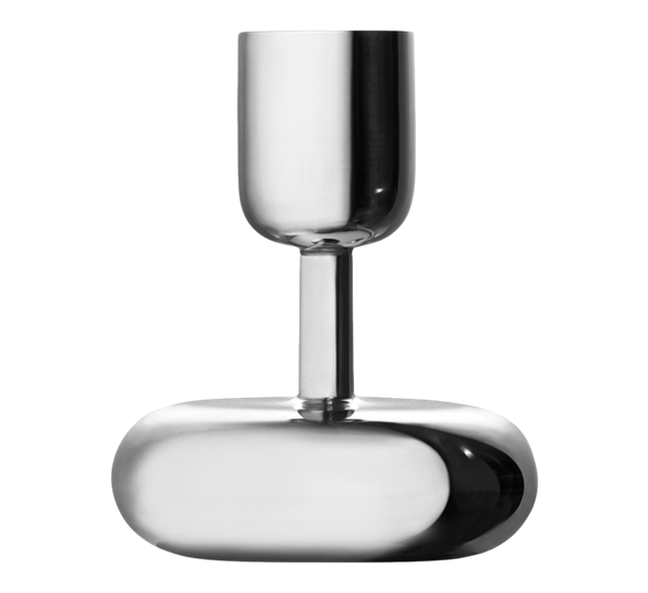 Nappula lysestake 107 mm stål fra Iittala