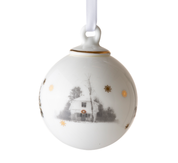 Julemorgen julekule liten hus fra Wik & Walsøe