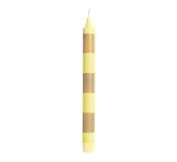 Stripe stearinlys gul og beige fra HAY