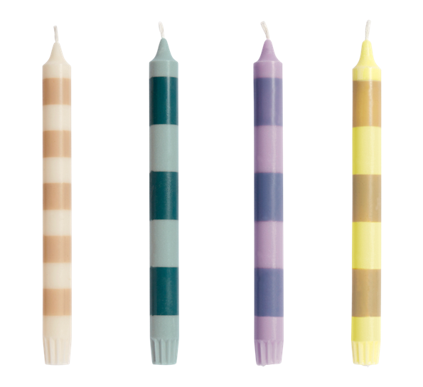 Stripe stearinlys 4-pk douce fra HAY