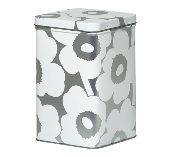 Unikko tinnboks grå hvit fra Marimekko