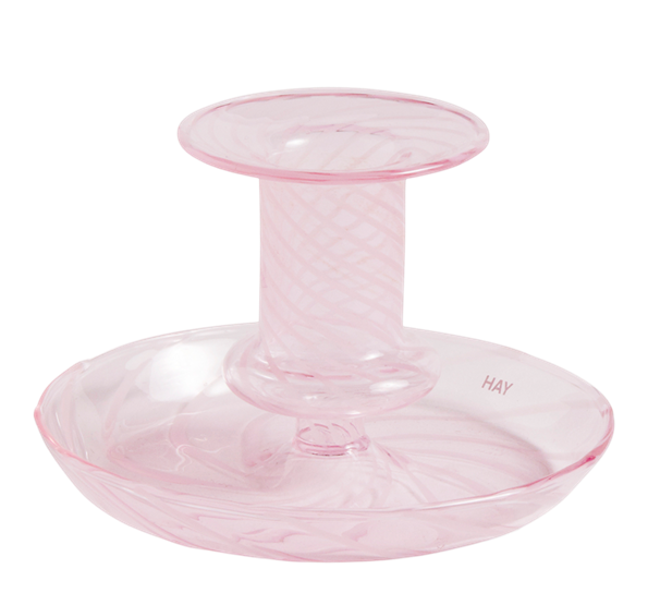 Flare Stripe lysestake rosa og hvit fra HAY