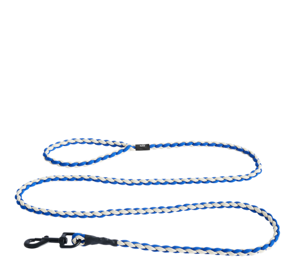HAY Dogs hundebånd flettet blå offwhite fra HAY