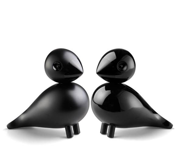 Turtelduer par sort fra Kay Bojesen