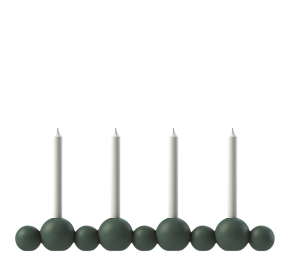 Ball lysestake til 4 lys mørkegrønn fra Cooee Design