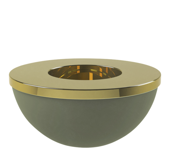 Light Bowl 8 cm grønn og messing fra Cooee Design